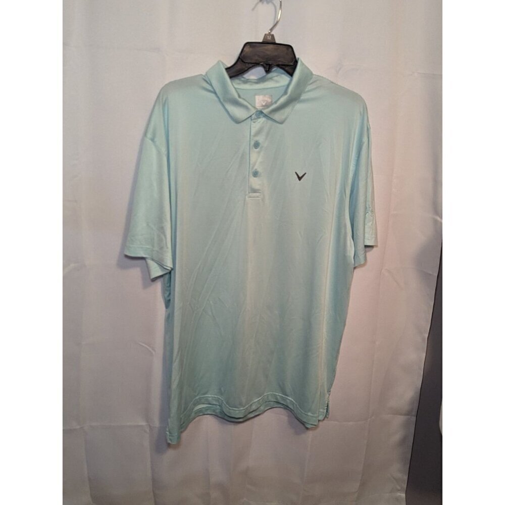 Callaway Opti-Dri Blue stripped Short Sleeve Golf Polo Shirt Men’s Size XL